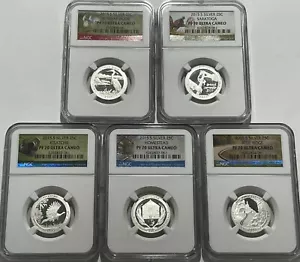 2015 S PROOF SILVER 5 COIN QUARTER SET NGC PF70 ULTRA CAMEO NATIONAL PARKS - Picture 1 of 3