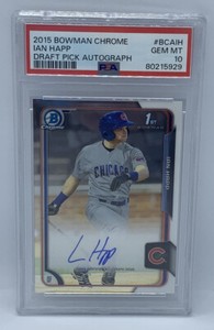 2015 1st Bowman Draft Chrome Ian Happ Cubs BCAIH Auto PSA 10 Gem Mint