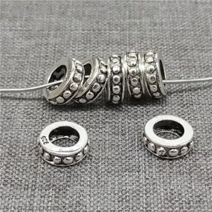 10pcs of 925 Sterling Silver Large Hole Round Spacer Beads for Bracelet - Picture 1 of 4