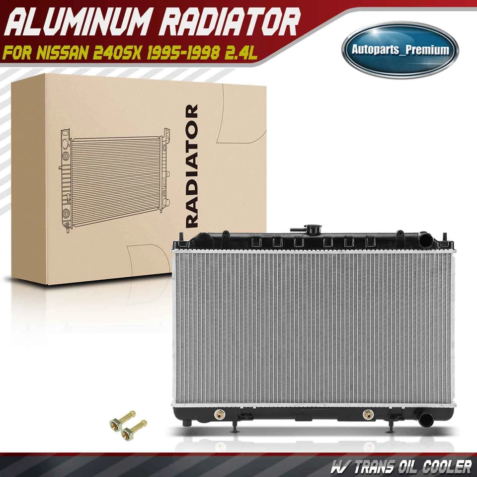 Radiador con enfriador de aceite de transmisión para Nissan 240SX 1995 1996 1997 1998 2,4 L Foto 1 de 4