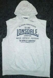 Para Hombre Blanco Lonsdale Caja de capacitación para entrenamiento de boxeo Chaleco Sin Mangas Camiseta