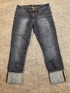 Joe’s Jeans Mujer’s XS 26 Cintura Azul Denim Pierna Recta Recortado Puños - Imagen 1 de 14