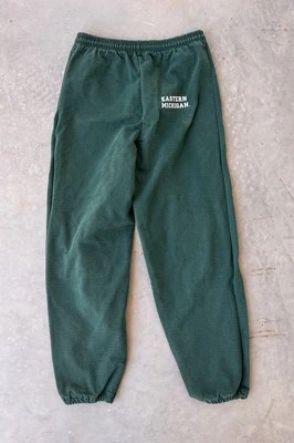 Vintage Eastern Michigan University Sweatpants Size Medium Green 90s Eagles NCAA - Image 1 of 4