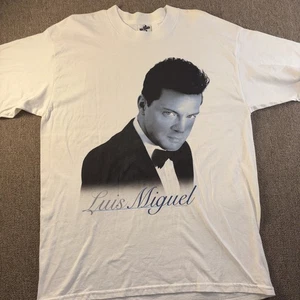 Luis Miguel Latin Music Legend 1998 Large Face Men’s T-shirt XL White Vintage - Picture 1 of 9