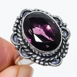 Purple Amethyst Gemstone 925 Sterling Silver Jewelry All Size Ring For Gift - Picture 1 of 1