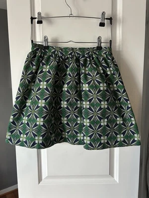 Minifalda para mujer Naf Naf Paris talla 38 verde/azul marino forrada con patrón geométrico Foto 1 de 4