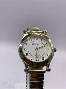 Eternity Gold Tone Stretch Band Vintage Quartz Watch New Battery Works - Picture 1 of 5