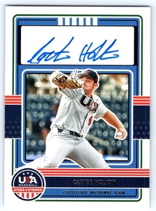 2023 Panini USA Baseball Stars & Stripes Blue Carter Holton #CNTS-CH Auto - KD - Foto 1 di 2