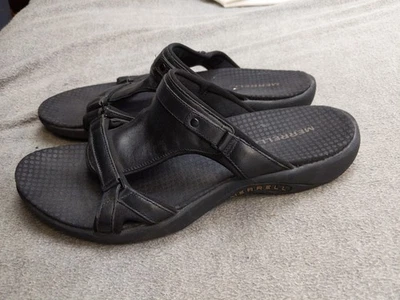 Босоножки Merrell женские размер 10 41 черные кожаные без шнуровки комфортные повседневные - Изображение 1 из 4