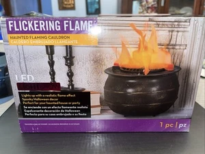 2012 Gemmy Flickering Flame Haunted Flaming Cauldron Sppoky Halloween Decor - Picture 1 of 8