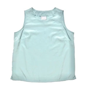 Blair Vintage Y2K Sleeveless Satin Shirt Aqua Mist Women's Medium Preppy Summer - Picture 1 of 10