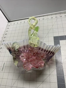 Vintage Blumenkorb Glas Handarbeit - Bild 1 von 11