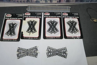 LOT OF 6 ATLAS HO SCALE CODE 100 CUSTOM LINE CROSSINGS NICKEL SILVER RAIL! - Image 1 of 4