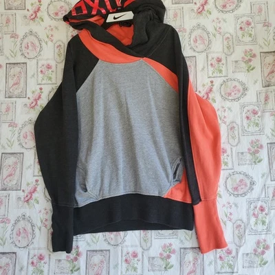 Women's Fox Racing Pullover Hoodie Black Gray Peach Thumbholes Sweatshirt Medium - Image 1 of 4