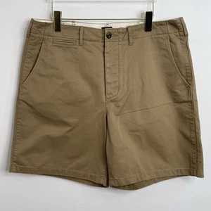 J Crew Wallace & Barnes 8" Officer Chino Shorts Khaki Tan Pockets Mens 36 NWT - Picture 1 of 15