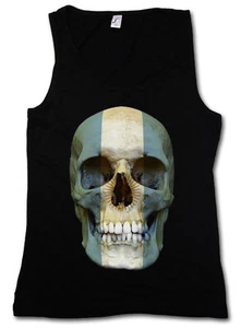 CLASSIC ARGENTINA SKULL FLAG TANK TOP GYM - Banner Fahne Argentinien - Picture 1 of 2