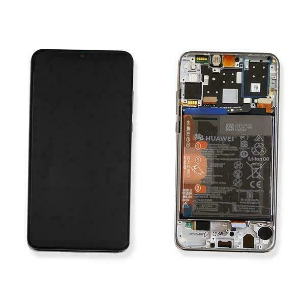 Huawei 02352RQC Schermo Assemblaggio con Cornice e Batteria per P30 Lite - Pearl White