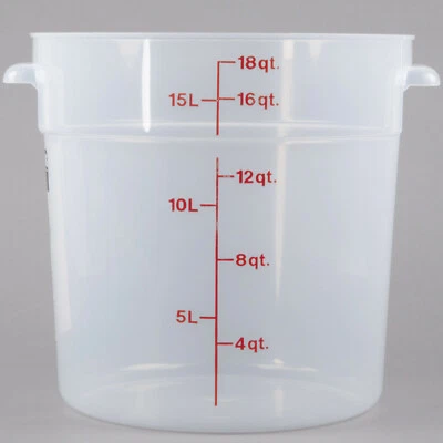 Cambro RFS18PP190 18 Qt. Translucent Round Storage Container. Case of 6 - Image 1 of 4
