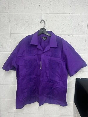 Camisa Omega Cuban Guayabera Púrpura Manga Corta (2XL) Foto 1 de 4