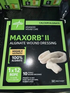 Maxorb II Alginate Dressings 1 x 12 Rope, 10 Sterile Wound Dressing per box - Picture 1 of 4