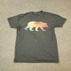 Design by Humans T-Shirt Mens Large Gray Crew Neck Short Sleeve Graphic Bear - Picture 1 of 7