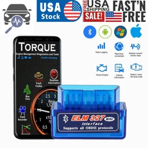 Car Bluetooth OBD2 Scanner ELM327 Code Reader For iOS & Android phone - Foto 1 di 9