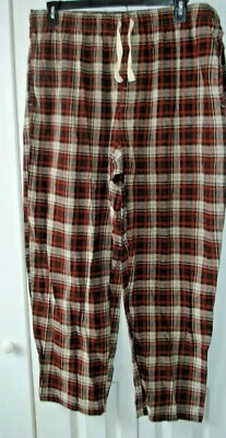 Pijama masculino tamanho XL flanela algodão xadrez marrom novo - Imagem 1 de 2