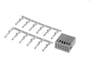 Vw Car Stereo Radio Quadlock Headunit Wiring Repair Socket 12 Pin With Pins Aux - Picture 1 of 1