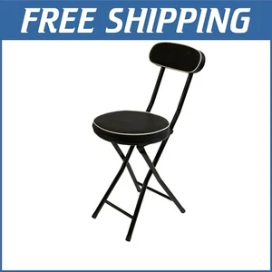 Multicolored Cushioned Folding Stool - Lightweight, Comfortable Seating for All - Picture 1 of 11
