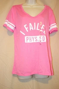 Jenni by Jennifer Moore Graphic-Print PJ Shirt pajama top Small S I failed phys - Picture 1 of 2