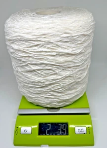 Rayon Chenille Machine Knitting Yarn Cone - 2+LBS - 1500YPP "White" #1 - Picture 1 of 1