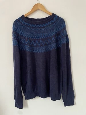 Jersey Element Of Simple Life Grande Mezcla de Lana Azul Tejido Japonés Foto 1 de 4