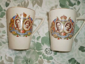 KING GEORGE VI & QUEEN ELIZABETH CORONATION MUGS - Picture 1 of 3