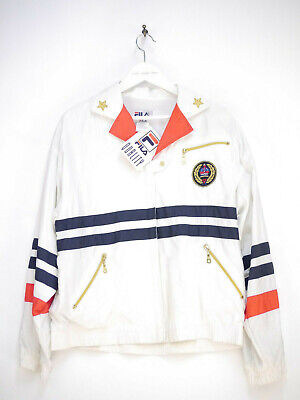 Fila Trainingsanzug Zweiteiler Jacke Vintage Retro Weiß Damen Größe 42 • 139.08€