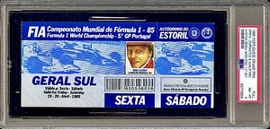 PSA 8 Ayrton Senna 1985 Portuguese Grand Prix 1st F1 Win Ticket 1 of 3 Blue POP9 - Picture 1 of 4