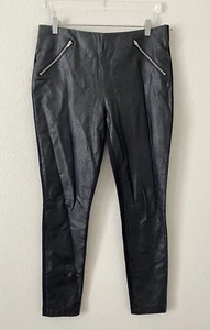 ABS By Allen Schwartz Women’s Black Faux Leather Skinny Pants Size Large - Picture 1 of 5