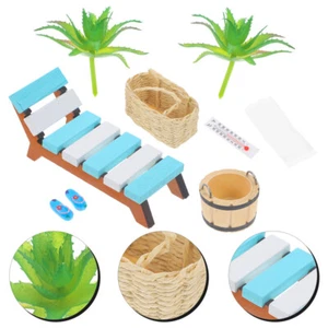  Strand Deko Miniatur Set Liegestuhl Klein Modell Eines Loungesessels Aus Holz - Bild 1 von 19