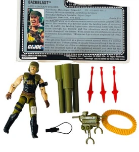 Gi Joe Cobra figure vtg Hasbro complete vtg file card 1988 Backblast Back Blast - Picture 1 of 5