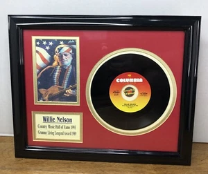 Willie Nelson Framed 45 Record Display Wall Art Country Music Hall of Fame 16x13 - Picture 1 of 10