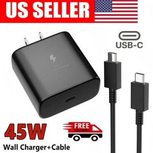 45W Type USB C Super Fast Wall Charger+6ft Cable For Samsung Galaxy S22 S23 S21 - Picture 1 of 13