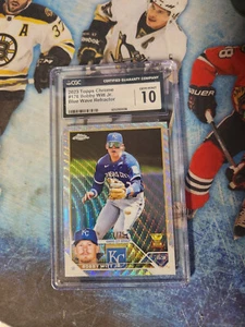 2023 Topps Chrome #176 Bobby Witt Jr. Blue Wave Refractor CGC 10 GEM MINT - Picture 1 of 3