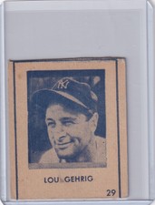 1948 R346 Blue Tint #29 Lou Gehrig New York Yankees