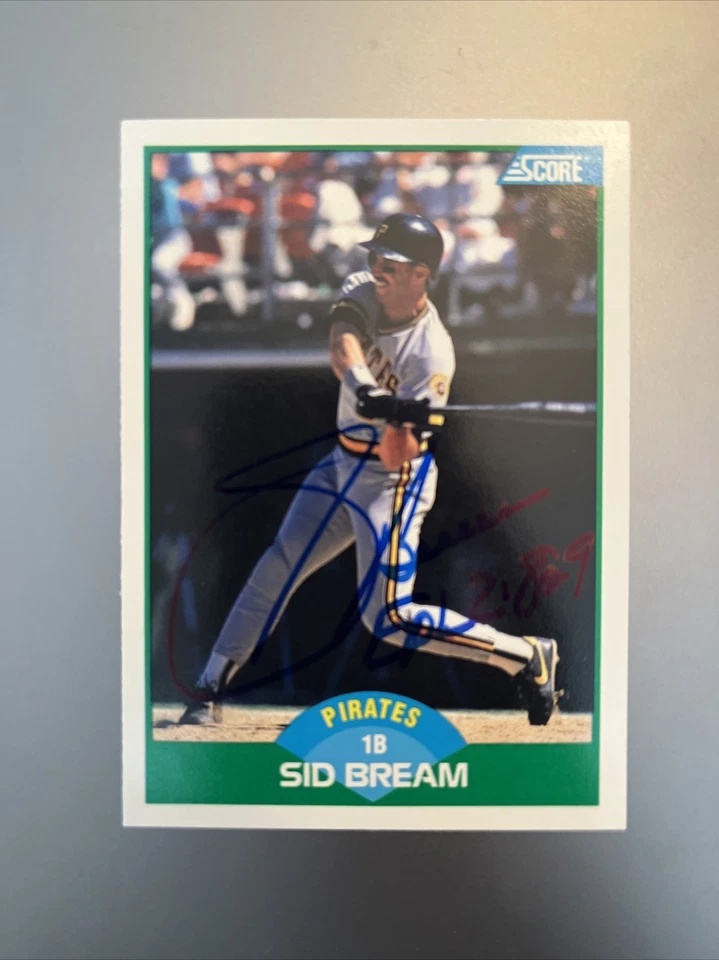 SID BREAM 1989 SCORE AUTOGRAPHED SIGNED AUTO BASEBALL CARD - Image 1 of 1