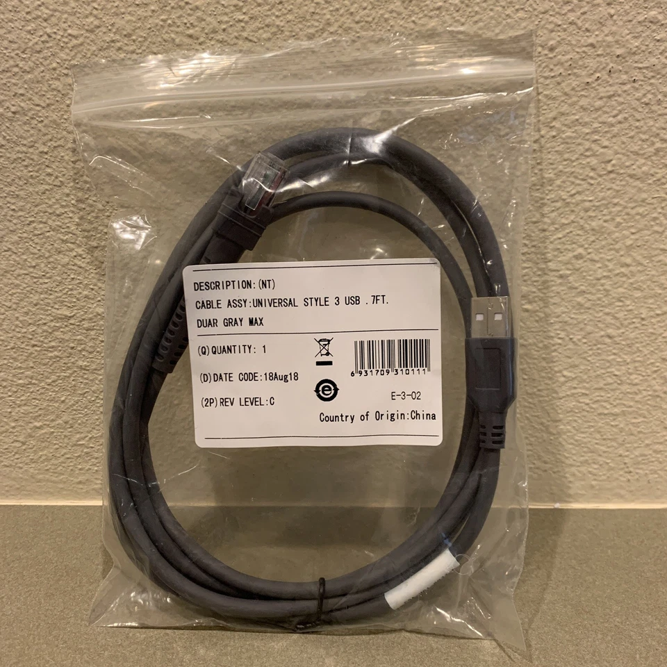 Whizzotech Ls2208 USB Cable Cba-u01-s07zar for Symbol Barcode Scanner Ls4208