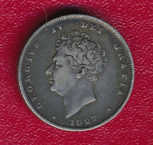 GREAT BRITAIN 1827 ONE SHILLING SILVER COIN **NICELY CIRCULATED** FREE SHIP!! - Picture 1 of 2