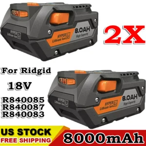 2-Pack High Output 8Ah Lithium Battery For Ridgid 18V Tools Battery R840087 - Picture 1 of 12