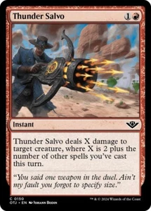 MTG (x4) Thunder Salvo (x4) Playset (OTJ C#150) NM/LP - Foto 1 di 1