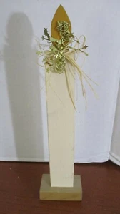 11" WOOD Free Standing CANDLE HOME DECORATION - Picture 1 of 2