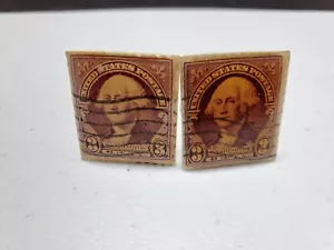 Gemelos vintage con estampillas de George Washington - Imagen 1 de 3