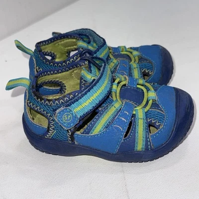 Stride Rite Baby Riff Boys Blue Leather Gorpcore Sneaker Sandals Boy Size 3.5W - Image 1 of 4